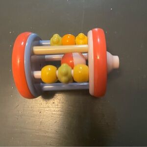 Colorful Rattle with Beads move up and down whistle on top and rotary dial toy